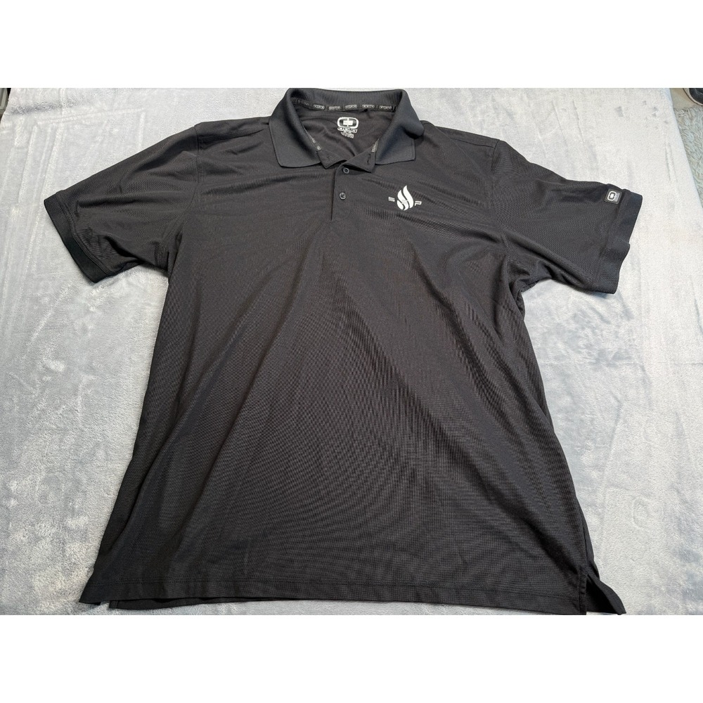 OGIO Polo Shirt Mens 3XL Black Performance Stretch Short Sleeve Side Slit Logo